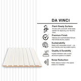 Flexible MDF Wall Panel - Textured Surface for Noise Reduction, Ready to Paint, White, 0.22" Depth, 7.79" Width, 108.27" Height, Easy Installation