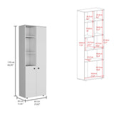 TUHOME Konik 67-Inch High Storage Cabinet Kitchen Pantry with Three Interior Doors, Three Exterior Shelves, Space-Saving Vertical Organization for Food, Utensils and Household Essentials, Modern Multi-Use Storage Unit