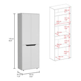 TUHOME Herrin Storage Cabinet Kitchen Pantry with Four Doors, Five Interior Shelves, Space-Saving Vertical Design for Organizing Food, Utensils and Cookware, Modern Multi-Storage Unit with Sophisticated Contemporary Style
