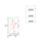 TUHOME Juno 25.7-Inch High by 15.7-Inch Wide Narrow Mirror Medicine Cabinet with One Door and Three Interior Shelves, Wall-Mounted Storage Organizer for Bathroom or Kitchen, Compact Modern Cabinet for Essentials