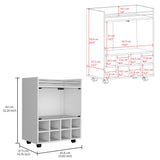 Bar Cart St Andrews with Cubby Shelving and Superior Glass Support
