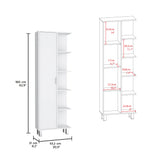 TUHOME Crovie Linen Bathroom Cabinet with Four Open Shelves, Tall Space-Saving Vertical Storage Unit for Towels, Toiletries and Essentials, Modern 63-Inch High Organizer Designed for Fresh, Functional Bathroom Decor