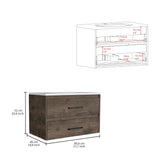 Praga Floating Vanity Sink with Two Storage Drawers, Wall-Mounted Space-Saving Design, Modern Handles and Integrated Basin for Enhanced Bathroom Organization, Contemporary Style and Everyday Convenience