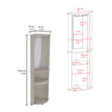 TUHOME Chicago Mirrored Corner Bar Cabinet with Double Glass Doors, Stemware Rack, Two Open Shelves and Space-Saving Triangular Design, Elegant Vertical Liquor Storage Solution for Living Rooms and Home Entertainment Areas