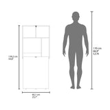 Kaplar 33" Wide x 23" Deep folding Table with Four Shelves, Floating Table, Retractable Table, Floating Desk, Ironing Table White