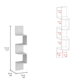TUHOME Rosset Corner Shelf with Full-Wall Vertical Design and Multiple Floating Shelves Offering Space-Saving Decorative Display and Modern Storage Functionality in Durable Engineered Wood for Contemporary Home Interiors
