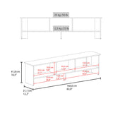 Belga 65" TV Stand with 4 Open Shelves, Modern Media Console for Living Room Entertainment Storage