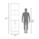 Bombona 80" High Double Cabinet Kitchen Pantry with Six Spacious Shelves, Appliance Storage Hutch, Pull-Up Gas Spring Door, Large Base Cabinet for Kitchen, Garage, Laundry or Home Organization