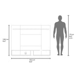Desa 65" TV Stand with 5 Open Shelves, Modern Media Console for Living Room Entertainment Storage