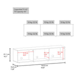 Dorne 65" TV Stand with 4 Open Shelves, 1 Drawer, Modern Media Console for Living Room Entertainment Storage