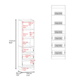 Eco Closet Free-Standing Wardrobe Tower with 3 Spacious Drawers, Open Shelves for Clothes, Bedroom Storage Organizer, Vertical Closet System for Small Spaces, Modern Space-Saving Clothing Cabinet