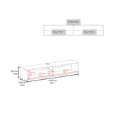 Eco 59" Floating TV Stand with Two Rectangular Open Shelves, Wall-Mounted Media Console for Living Room, Modern Floating Entertainment Shelf for Cable Boxes, Consoles and Home Storage
