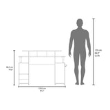 Keria 47" Wide 2-Tier Gamer Desk with Three Shelves, PC Tower Stand, Raised Monitor Shelf, Spacious Work Surface, Modern Desk for Gaming, Home Office, Work-from-home Setup