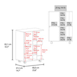 TUHOME Bar Cart with Two External Shelves, Six-Bottle Wine Rack, Single-Door Storage Cabinet and Four Casters, Modern Mobile Serving Station for Home Entertaining, Organized Bar Accessories and Beverage Display