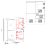 Kamelot Practical and Elegant Freestanding Armoire Wardrobe Double Door Design with Spacious Interior Featuring Hanging Rod and Interior Shelving for Comprehensive Bedroom Storage Solution