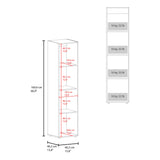 Home Linen Freestanding Tall Cabinet with Single Door with One Mirror and 4 Horizontal Storage Shelves, Cabinet for Bathroom, Bedroom or Laundry Room