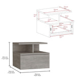 Tuhome Adele Floating Nightstand with One Drawer and Two Lower Shelves, Wall-Mounted Bedside Storage Solution for Compact Bedrooms, Modern Space-Saving Design with Hidden Storage and Display Area for Daily Essentials