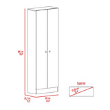 Tuhome Lambardi Tall Multistorage Cabinet with Double Door Design, Five Deep Interior Shelves, Freestanding Vertical Storage Solution for Kitchens, Laundry Rooms, Bedrooms or Utility Areas to Maximize Home Organization