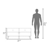 Patrick TV Stand with Two Doors and Open Storage Shelves, Modern Entertainment Center for TVs Up to 65 Inches, Stylish Media Console with Rich Kronos Wengue Finish and Functional Storage for Media Devices and Décor