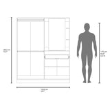 Kamelot Practical and Elegant Freestanding Armoire Wardrobe Double Door Design with Spacious Interior Featuring Hanging Rod and Interior Shelving for Comprehensive Bedroom Storage Solution