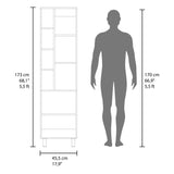 Stanton Tall Storage Cabinet with Two Doors and Three Open Shelves, Freestanding Vertical Organizer for Towels, Toiletries, and Cleaning Supplies, Perfect for Bathrooms, Laundry Rooms, and Utility Spaces