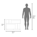 TUHOME Asymmetrical Sofa Side Table with Open Storage Shelves and Upper Display Surface, Modern Accent Table for Living Rooms and Entryways, Functional Narrow Companion Piece for Everyday Organization and Stylish Home Decor