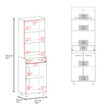Sicilia Pantry Cabinet Freestanding Kitchen Storage Unit with Two Doors and Multiple Interior Shelves, Ideal for Organizing Food, Dishes, Cookware, and Small Appliances