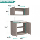 TUHOME Zurich Cabinet Set with Double Door Cabinet, Two Interior Shelves, Spacious Storage and Superior Top Surface for Organized Kitchen Spaces, Freestanding Solution for Home Efficiency and Daily Convenience