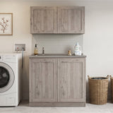TUHOME Zurich Cabinet Set with Double Door Cabinet, Two Interior Shelves, Spacious Storage and Superior Top Surface for Organized Kitchen Spaces, Freestanding Solution for Home Efficiency and Daily Convenience
