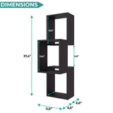 TUHOME Seyner Wall Shelf with Six Open Storage Cubes, Modern Display Design for Books and Decor, Space-Saving Mounted Structure Ideal for Living Rooms, Offices or Hallways, Functional Organization for Contemporary Homes