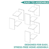 TUHOME Seyner Wall Shelf with Six Open Storage Cubes, Modern Display Design for Books and Decor, Space-Saving Mounted Structure Ideal for Living Rooms, Offices or Hallways, Functional Organization for Contemporary Homes