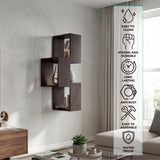 TUHOME Seyner Wall Shelf with Six Open Storage Cubes, Modern Display Design for Books and Decor, Space-Saving Mounted Structure Ideal for Living Rooms, Offices or Hallways, Functional Organization for Contemporary Homes