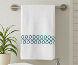 Green and White Bath Towels