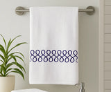 Navy Bath Towels - Embroidered Towels