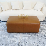 Ingram Tan Leather Ottoman