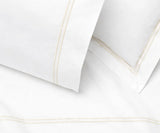 Cotton Flat Sheet - Line Embroidery