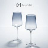 Sidney Blue Ombre White Wine Glasses, 17 oz