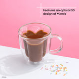 Disney Minnie Mouse 3D Double Wall Glass Mugs, 13 oz
