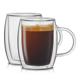 Aroma Double Wall Glass Coffee Mugs, 13.5 oz