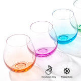 Hue Colored Stemless Wine Glasses, 15 oz