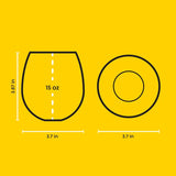 Hue Colored Stemless Wine Glasses, 15 oz