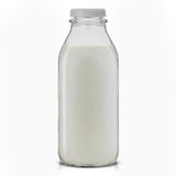 Reusable Glass Milk Bottle Set with Lid & Pourer