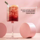 Elle Fluted Red Wine Glasses, 16.5 oz