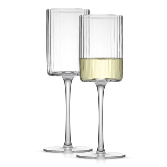 Elle Fluted White Wine Glasses, 11.5 oz