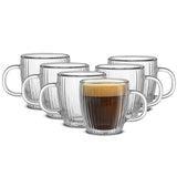 Savor Fluted Double Wall Espresso Glasses, 5.4 oz