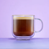 Harbor Swirl Double Wall Glass Mugs, 15oz