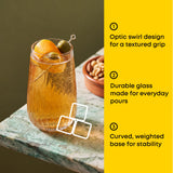 Flow Optic Swirl Tall Glasses, 19oz