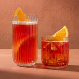 Lotus Ribbed Drinking Glasses, Set of 8