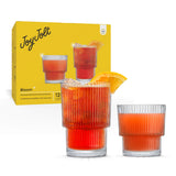 Bloom Ribbed Drinking Glasses, Set of 12