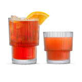 Bloom Ribbed Drinking Glasses, Set of 12
